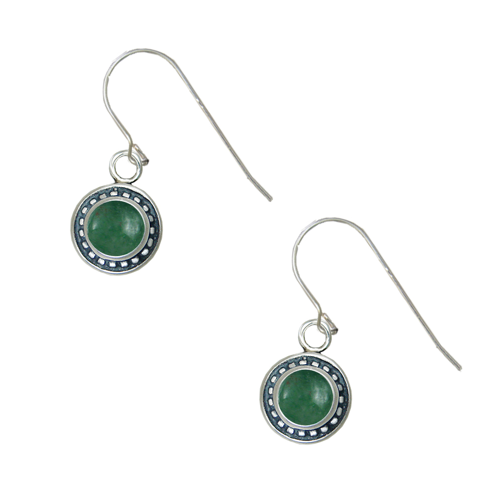 Sterling Silver Little Jade Gemstone Drop Dangle Earrings